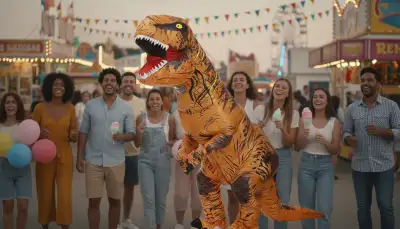 Gigantisch gut: Ihr aufblasbares Dino Kostüm