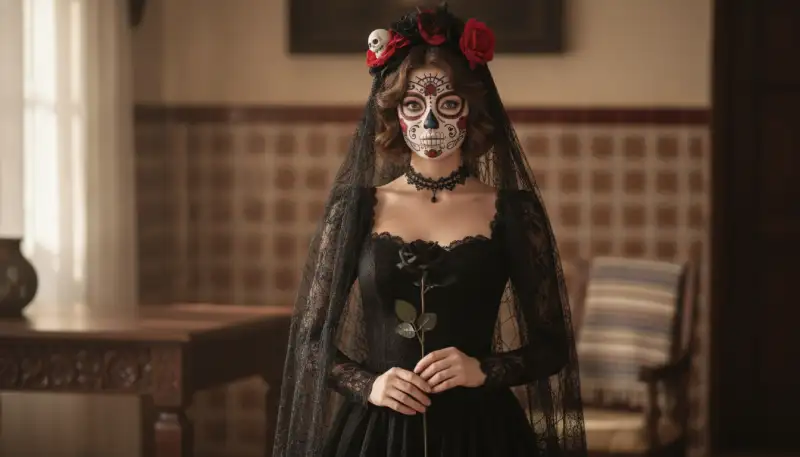Catrina Skelett Kostüm Damen: Día de los Muertos