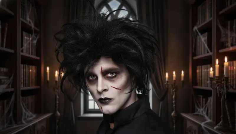Grusel-Look: Horrormaske und Perücke kombinieren